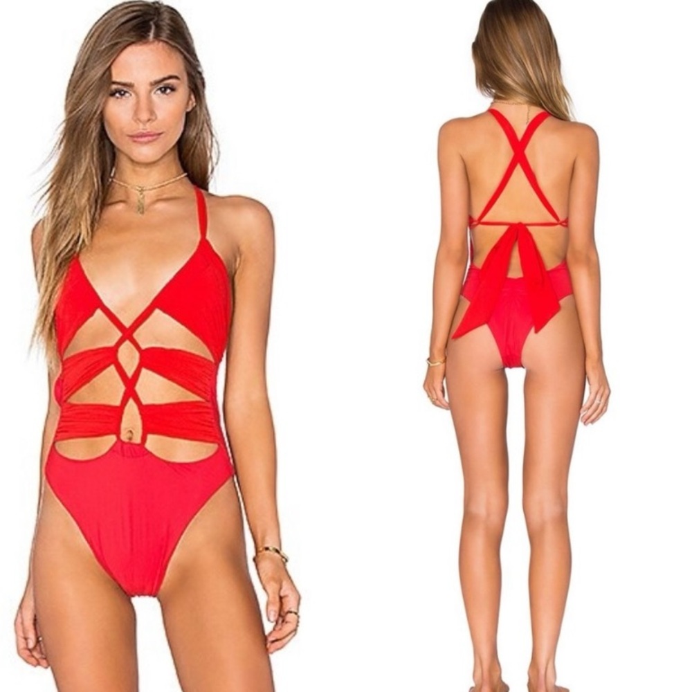 BLUE LIFE WOODSTOCK RED ONE PIECE SWIMSUIT - Picture 3 of 5
